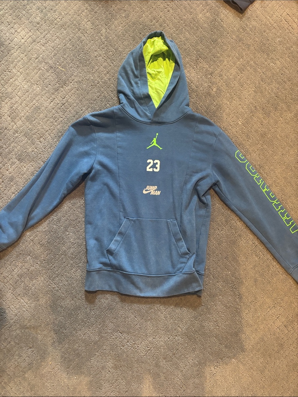 Jordan Kids' Sweat Outfit Blue with Neon Green Accents